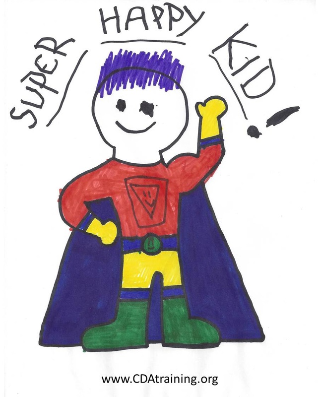 superhero kid drawing