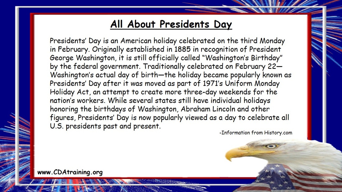 Child Care Training Presidents Day Theme
